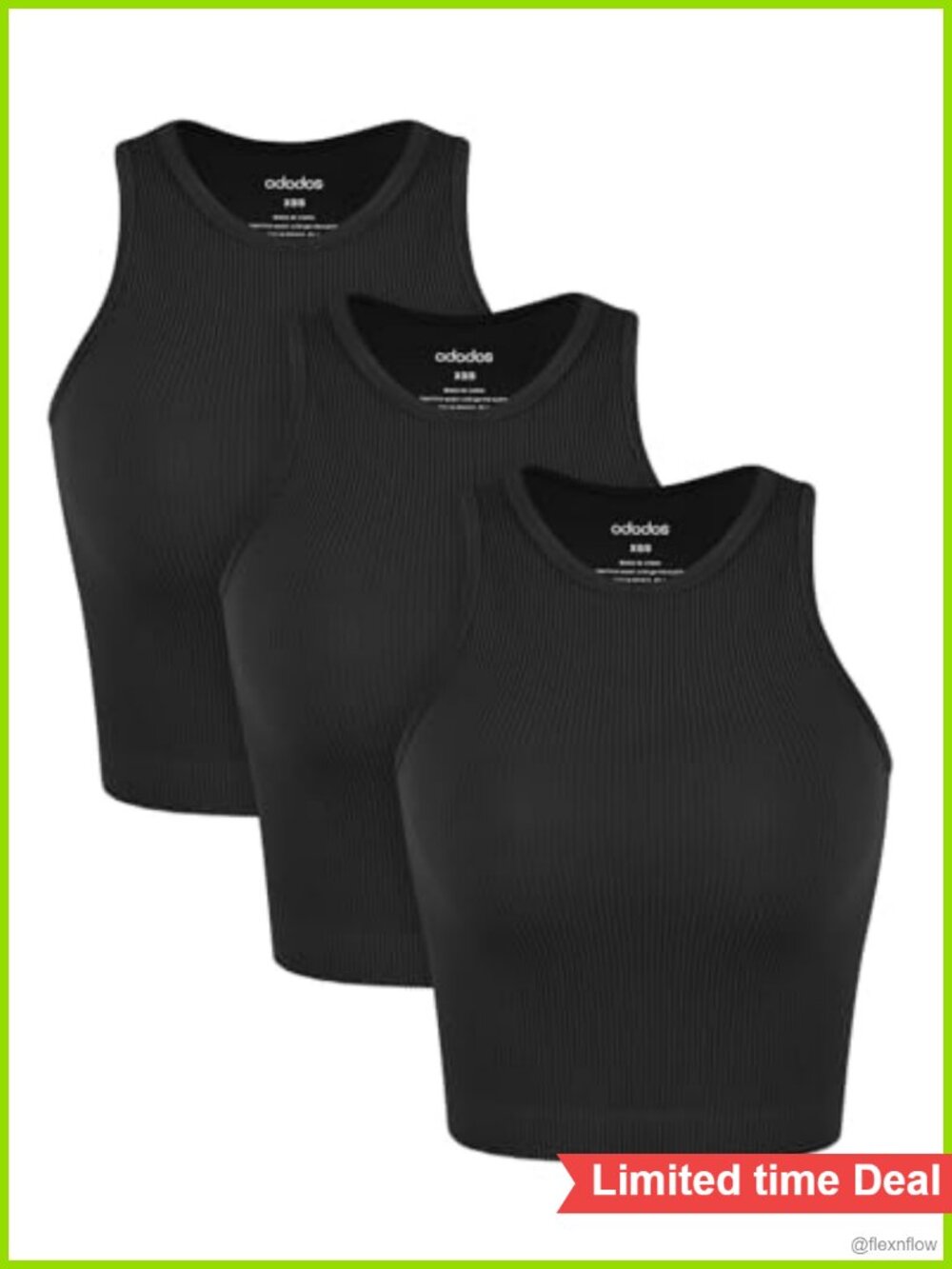 3-Pack Seamless Ribbed Crop Tank High Neck Tank Tops for Women Yoga Activewear